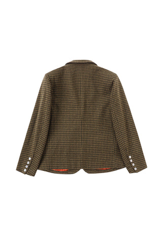 Unisex Matilda's Dad Moss Plaid Wool Blend Blazer