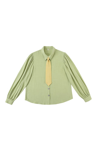 Business Man Blouse Soft Linen Lemon/Lime