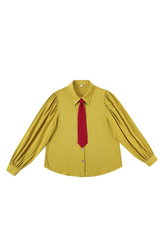 Business Man Blouse Soft Linen Ketchup/Mustard