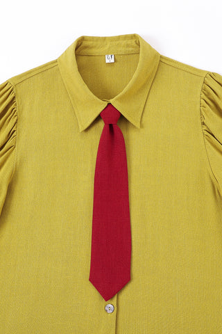 Business Man Blouse Soft Linen Ketchup/Mustard