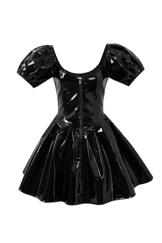 Garbage Bag Mini Dress Black Vinyl