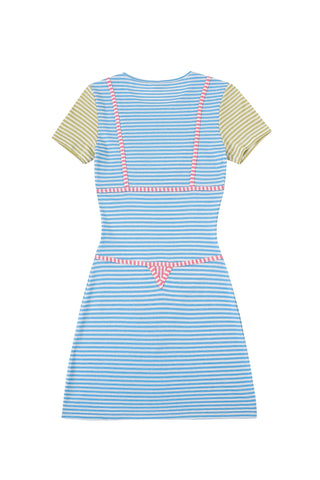 Bikini Bod Wool Blend Stripe Mini Dress Candy Necklace