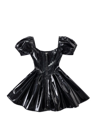 Garbage Bag Mini Dress Black Vinyl