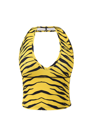 Yoga Halter Top Tiger Stripe