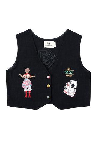 Lady Luck Thick Linen Vegas Vest