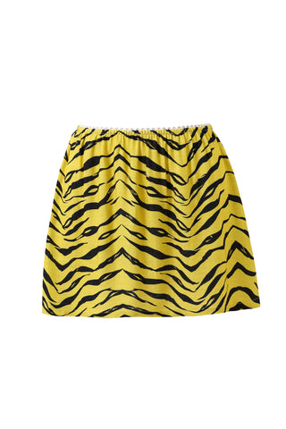 Tiger Stripe Linen Mini Slip Skirt