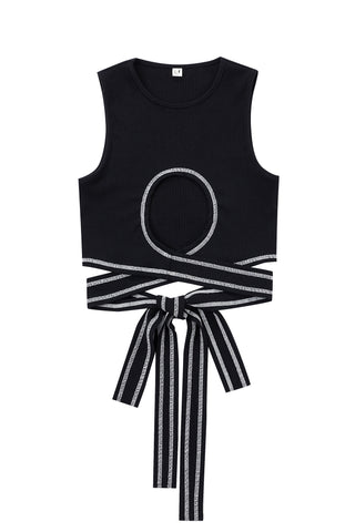 Peek a Boob Tencel Rib Wrap Tank