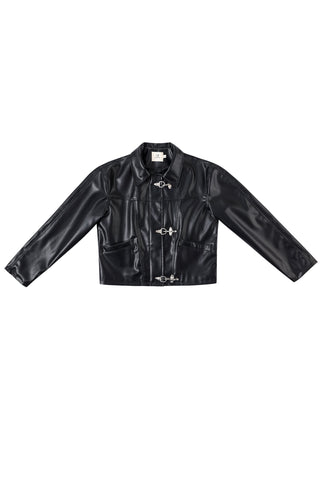 Amelia  Jacket Plant Leather Black