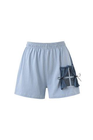 Cotton Window Shorts Blue