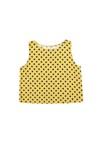 Shift Tank Soft Linen Yellow Polka Dot