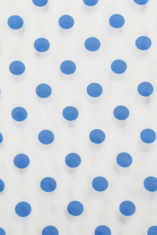 Boat Neck Mesh Shift Tank Blue Polka Dot