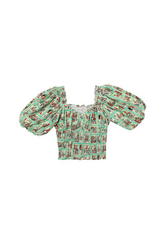 Soft Linen Sweetheart Smocked Blouse Sex House