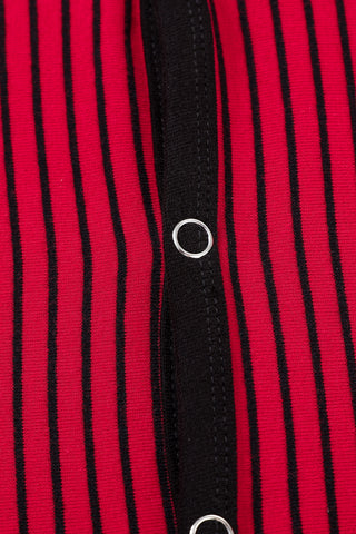 Calvin Long Sleeve Snap Mini Dress Blood Stripe