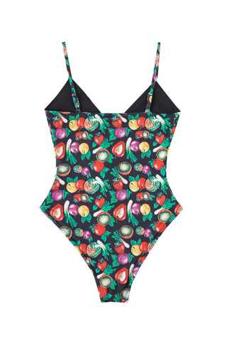 Triangle One Piece Swimsuit Vegetable Medley