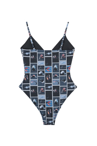 Triangle One Piece Swimsuit Cuter Fish
