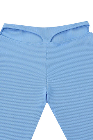 Whale Tail Tencel Rib Pants Blue