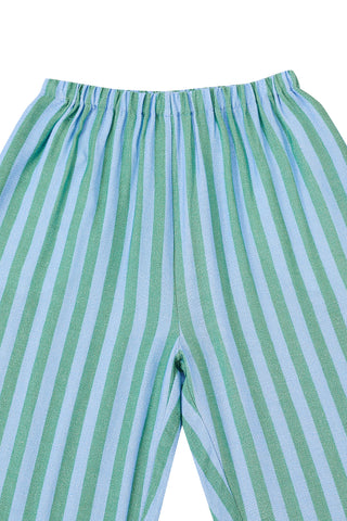 Lazy Pants Soft Linen Green/Blue Stripe