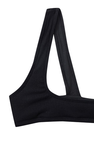 Tencel Rib Micro Scoop Bralette Black