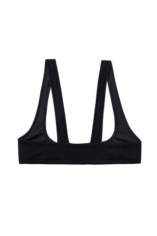 Tencel Rib Micro Scoop Bralette Black