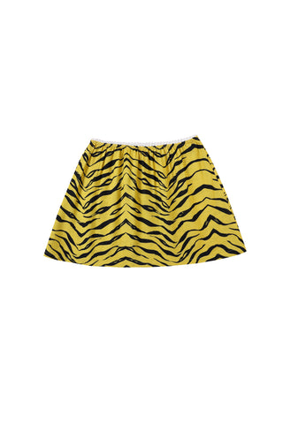 Tiger Stripe Linen Mini Slip Skirt