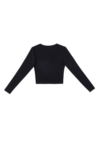 3 Hole Punch Tencel Rib Long Sleeve Red Roses