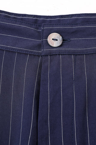 Low Rise Tencel Stripe Front Pleat Trousers Navy