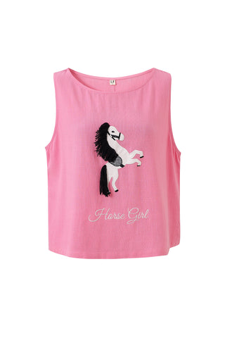 Horse Girl Soft Linen Shift Tank