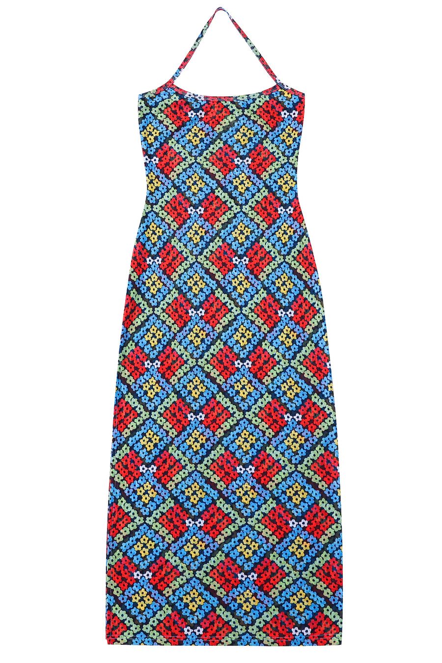 Floral Plaid Mesh Revenge Midi Dress