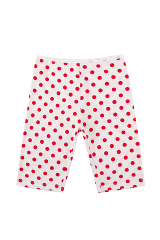 Cotton Bike Shorts Red Polka Dot