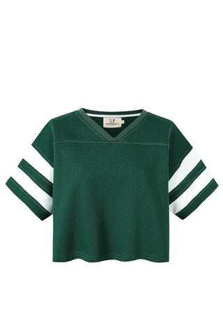 Crop Football T-shirt Green