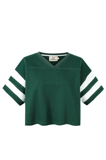Unisex Crop Football T-shirt Green