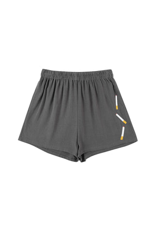Cigarettes Soft Linen Shorts Gray