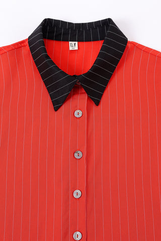 Boss Blouse Tencel Stripe Red / Black