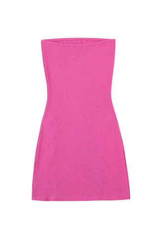 Sexy Cartoon Tencel Rib Mini Dress Pink