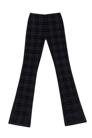 Mesh Plaid Scrunch Pants Black