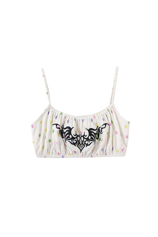 Chest Piece Soft Linen Strappy Bra Top Funfetti