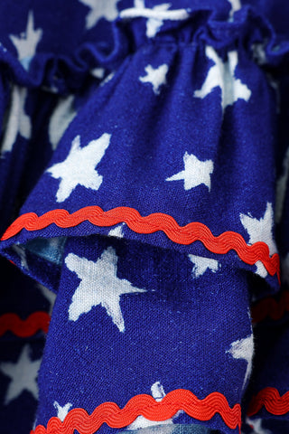 Loretta Ruffle Soft Linen Skirt Americana