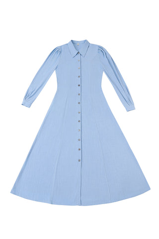 Soft Linen Sex Cult Maxi Dress Light Blue NEW VERSION