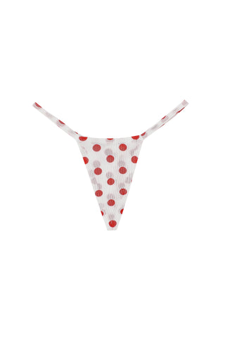 Halter Mesh Dress and Thong Set Red Polka Dot