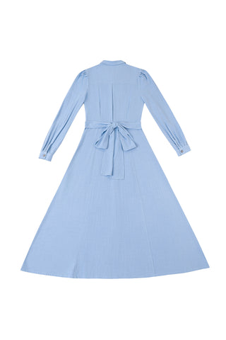 Soft Linen Sex Cult Maxi Dress Light Blue NEW VERSION
