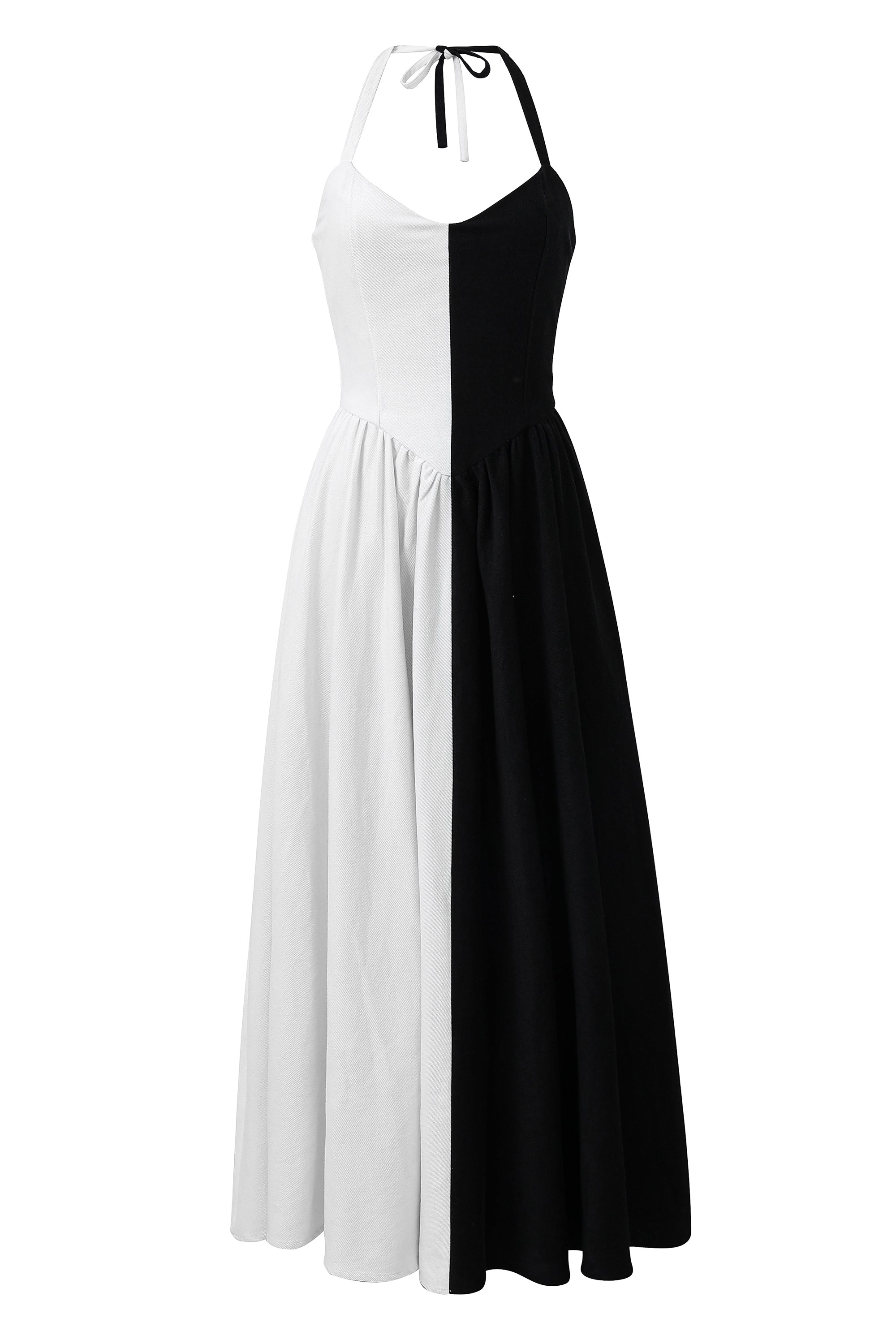 Black & White Halter Gown Dress L Black & White Halter Gown Dress L