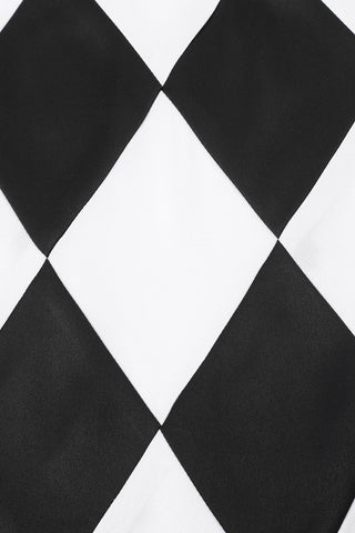 Quilted Satin Harlequin Jester Pants Black