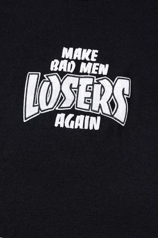 MAKE BAD MEN LOSERS AGAIN Wool Blend Tommy Tee Black