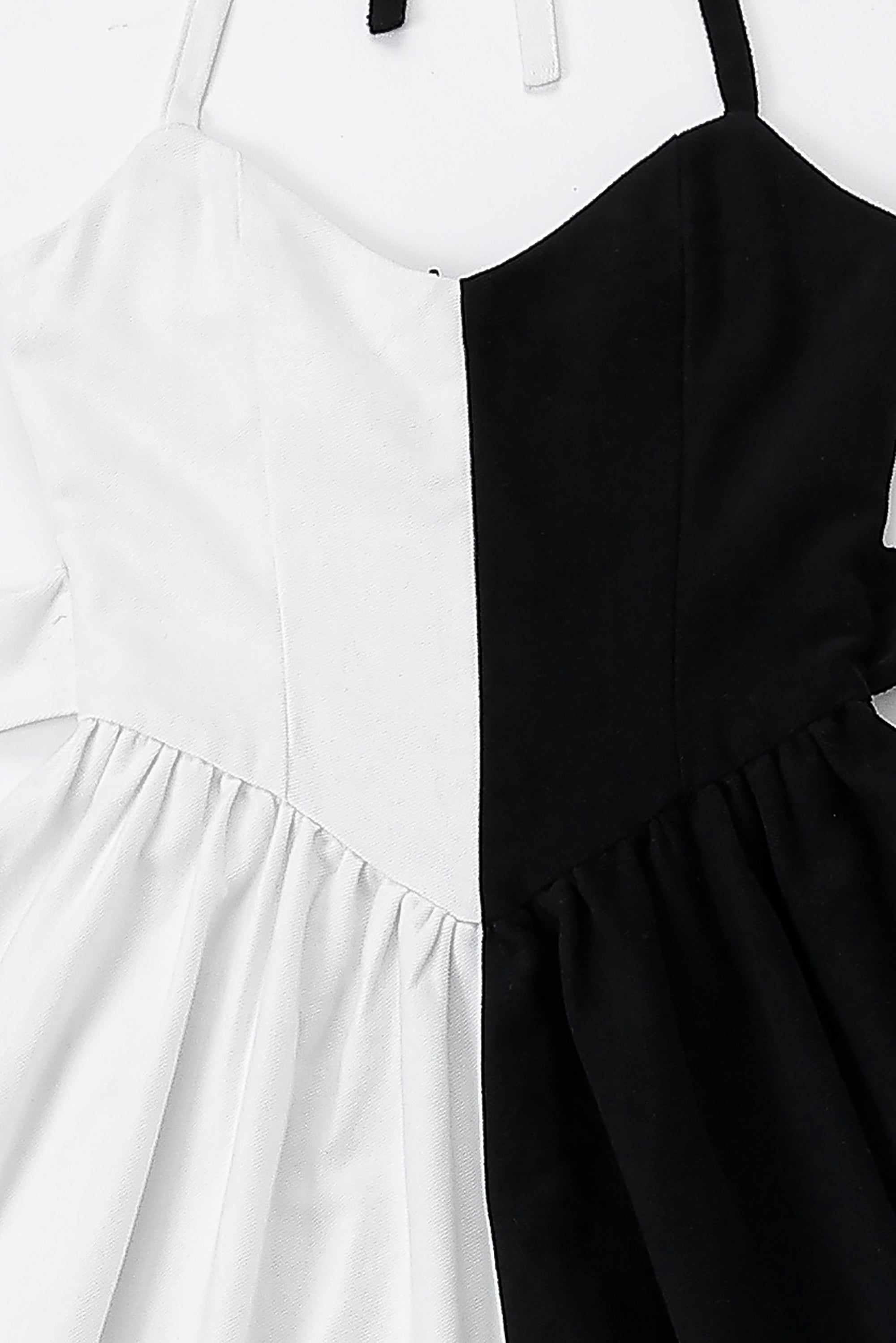 Black White Halter Gown Dress