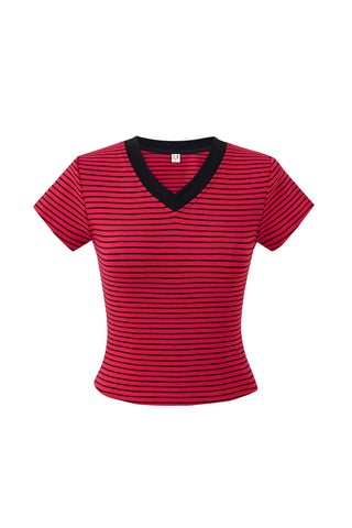 Blood Stripe V-Neck Baby Tee