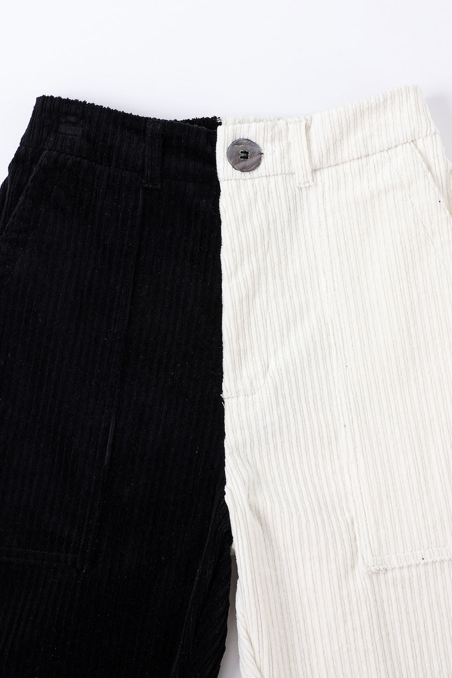 Black/White Comfort Corduroy Pants