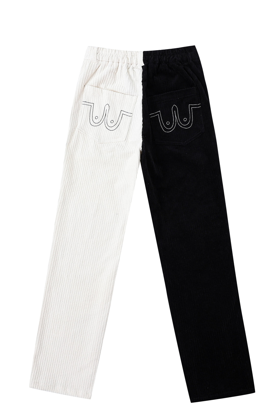 Black/White Comfort Corduroy Pants