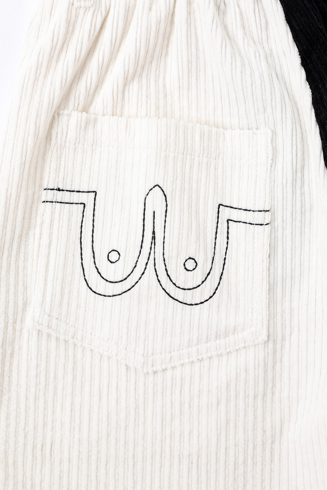 Black/White Comfort Corduroy Pants