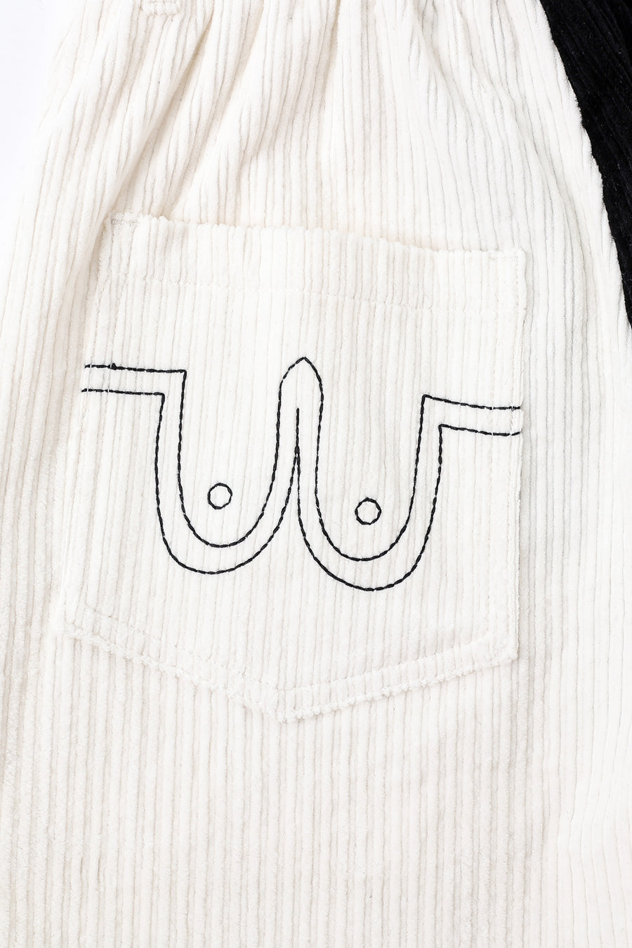 Black/White Comfort Corduroy Pants
