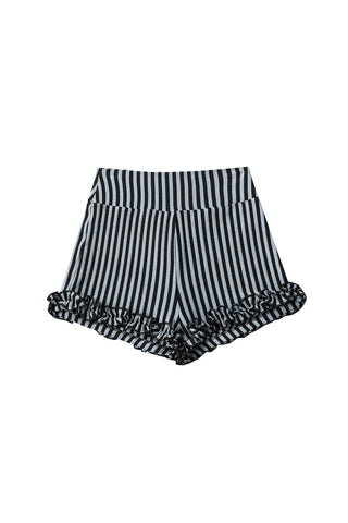 Striped Ruffle Shorts Blue Stripe